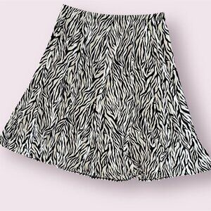 Dialogue Womens Zebra Animal Print Pull On Midi Skirt Size 1X Plus Size